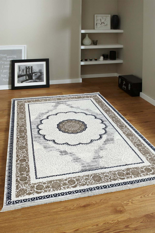 4m2 - 6m2 Modern Kalın Sık Dokuma Salon ve Oturma Odası Halısı AntiAlerjik Mavi