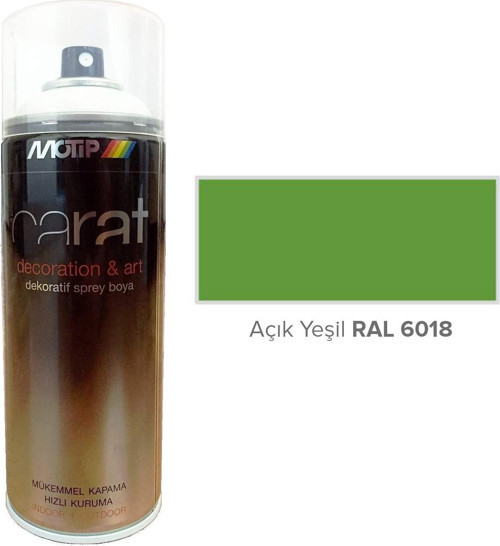 Carat Akrilik Sprey Boya AÇIK YEŞİL PARLAK 400 ml - RAL6018