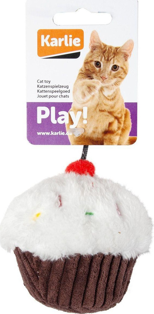 Peluş Kedi Oyuncağı Kek Beyaz Kahverengi 11,5 cm