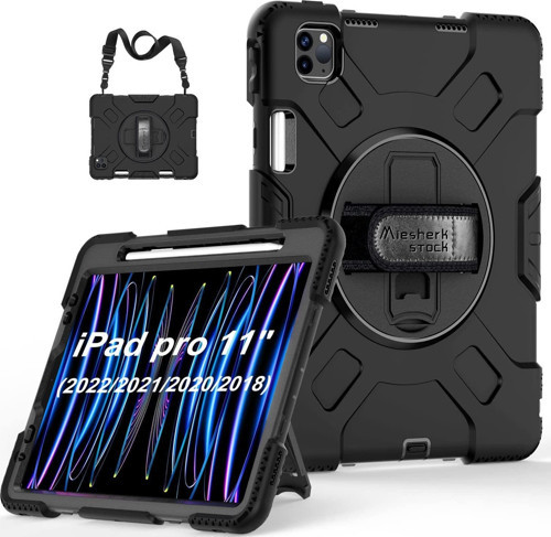 Apple iPad Pro 11 (2021) 4. Nesil Zırhlı Armour Defender Askılı Kılıf A2378 A2461 A2379 A2462
