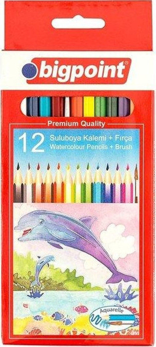 Aquarelle 12 Renk Fırçalı Kuru Boya