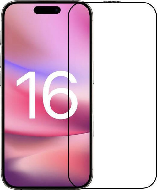 Apple iPhone 16 Pro Kenarı Ekstra Güçlendirilmiş Renkli Tasarımlı Eks Cam Ekran Koruyucu