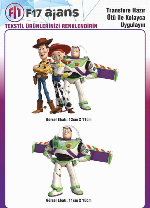Ütü Ile Yapışan Tekstil Dtf Baskı Görseli Oyuncak Hikayesi Toy Story