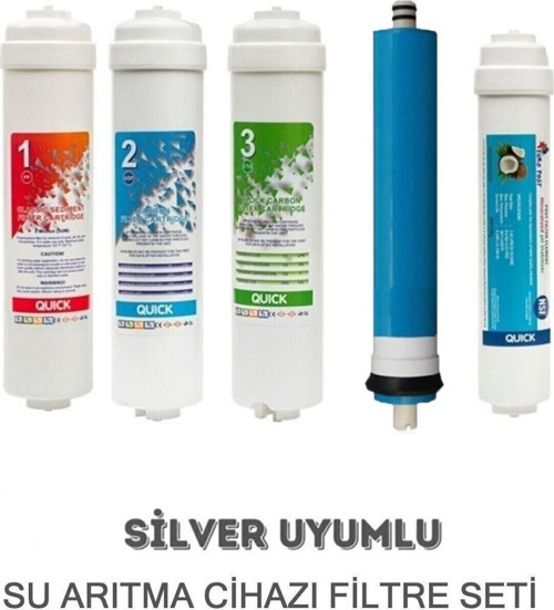 Kapalı Kasa Silver Su Arıtma Cihazı Uyumlu 5Li Filtre Set Inline