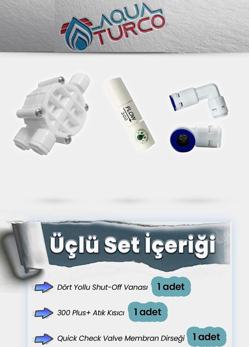 Su Arıtma Cihazı Için Yenileme Kiti (Quick Check Valve-Shut Off-Flow) Checkvalve-Shutoff-Flow