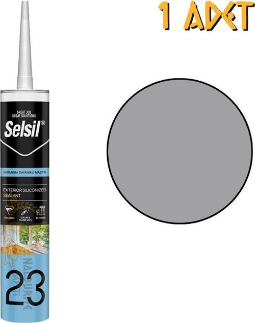Yağmura Dayanıklı Silikonize Mastik GRİ 485 gr. - 1 Adet