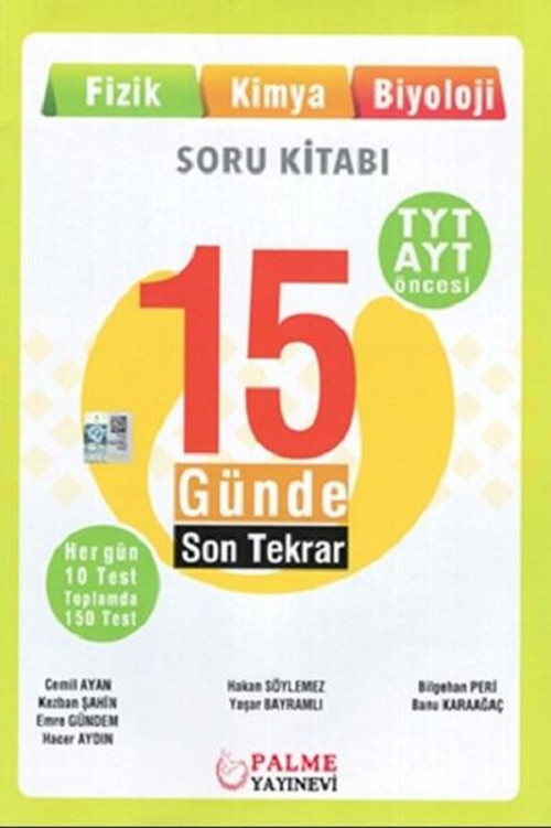 Palme Tyt Ayt Öncesi 15 Günde Son Tekrar Fizik-Kimya-Biyoloji