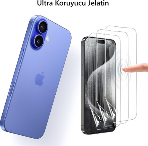 İphone 16 Plus Uyumlu Ön Body Ultra Ekran Koruyucu Şeffaf Nano Jelatin