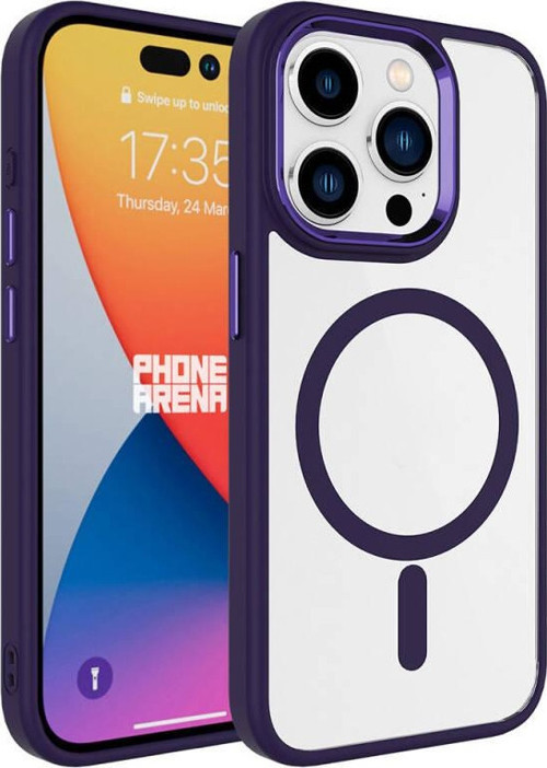 Apple iPhone 14 Pro Kılıf Wireless Şarj Özellikli Zore Krom Magsafe Silikon Kapak