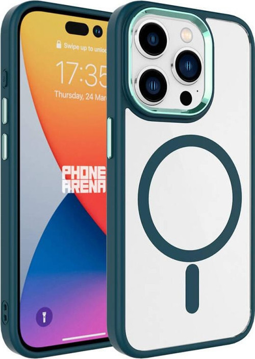 Apple iPhone 14 Pro Kılıf Wireless Şarj Özellikli Zore Krom Magsafe Silikon Kapak