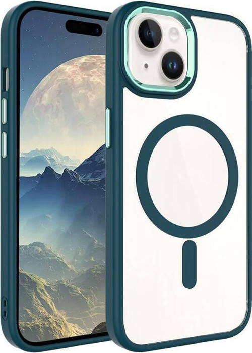 Apple iPhone 15 Kılıf Wireless Şarj Özellikli Zore Krom Magsafe Silikon Kapak