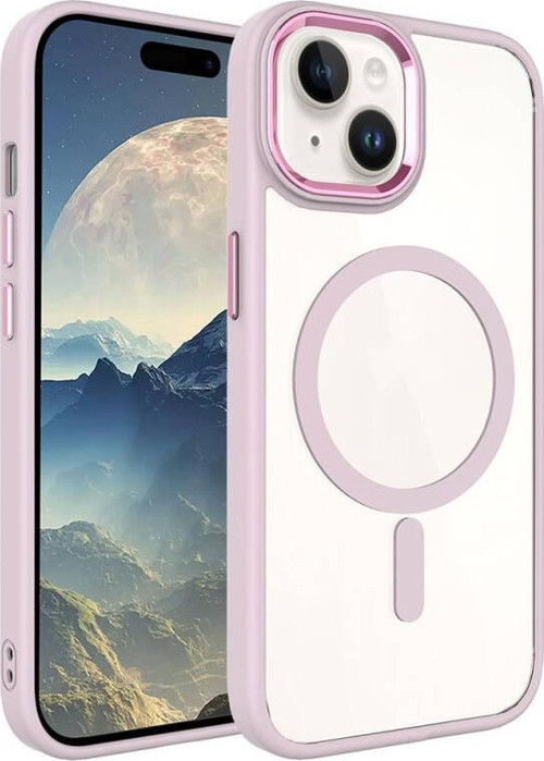 Apple iPhone 15 Kılıf Wireless Şarj Özellikli Zore Krom Magsafe Silikon Kapak