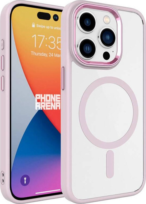 Apple iPhone 15 Pro Kılıf Wireless Şarj Özellikli Zore Krom Magsafe Silikon Kapak