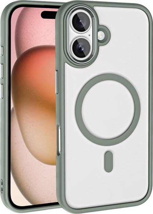 Apple iPhone 16 Kılıf Wireless Şarj Özellikli Zore Krom Magsafe Silikon Kapak