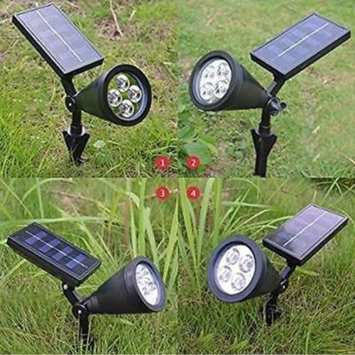 4 Adet Kaliteli, 7 Watt Yeşil Işık Solar Armatür, Güneş Enerjili Çim, Çiçek, Ağaç, Bahçe Armatürü