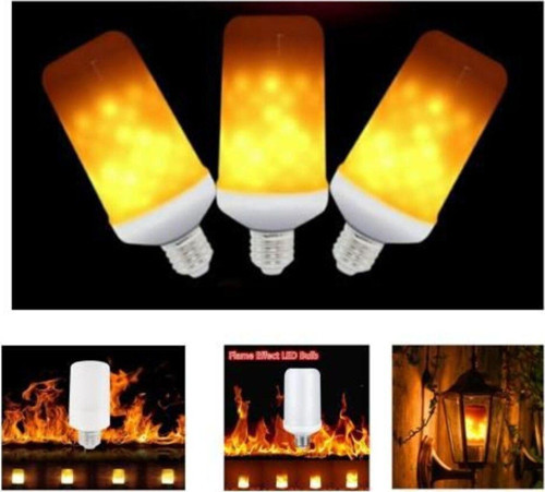 3'Lü Paket 3 Işık Modlu, Alev Efektli 5 Watt, E27 Duy Led Ampul, Alev Efektli Çok Kaliteli Led Ampul