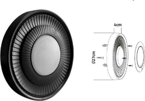 20W Siyah Sıva Üstü Led Armatür/3000K-G.Işığı/ 2000Lumen/A++