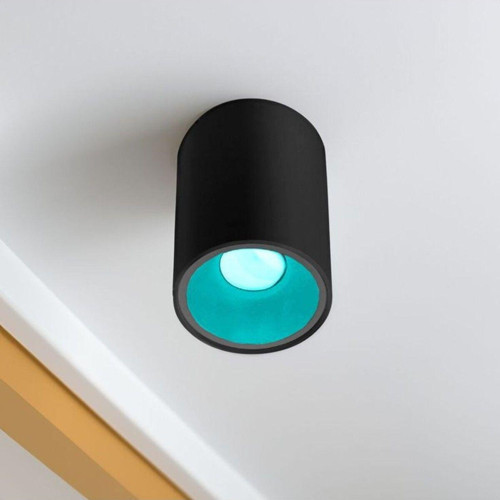 7 Watt Mavi Işık Gu10 Ledli, 10 Cm, Alüminyum Kasa Sıva Üstü Dekoratif Tavan Armatürü, Led Aplik