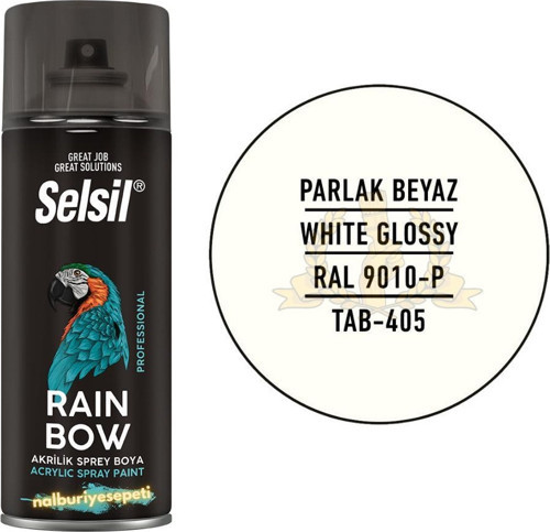 Rainbow Akrilik Sprey Boya PARLAK BEYAZ 400 ml. - RAL9010