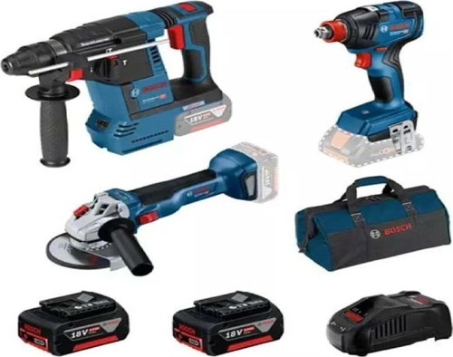 GBH 18V-26 Akülü Kırıcı Delici + Bosch GDX 18V-200 Akülü Darbeli Somun Sıkma + Bosch GWS 18V-10 Akülü Avuç Taşlama
