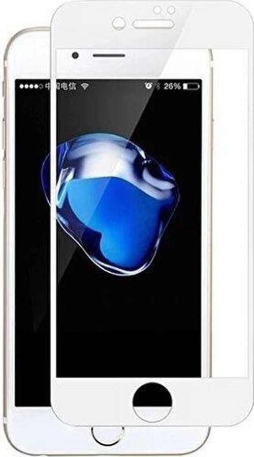 JM225 İphone SE Tam Kaplayan Temperli Erkan Koruyucu Beyaz
