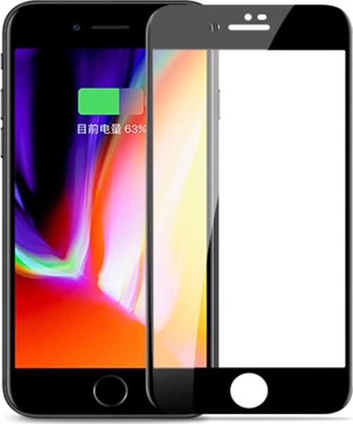 JM225 İphone SE Tam Kaplayan Temperli Erkan Koruyucu Siyah