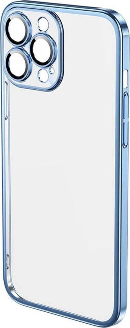 İphone 14 Darbe Emici Şeffaf Kenarları Renkli Sert Lazer Lensli Kılıf