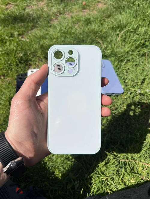 İphone 15 Pro Max Uyumlu Parlak Premium Renkli Cam Telefon Kılıfı