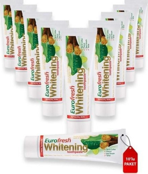 Eurofresh Misvaklı Beyazlatıcı Diş Macunu 50 gr 10 Adet