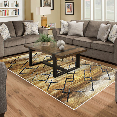 Kaymaz Taban Djt Salon Halısı Star Pamuk Modern M5006 Kahve