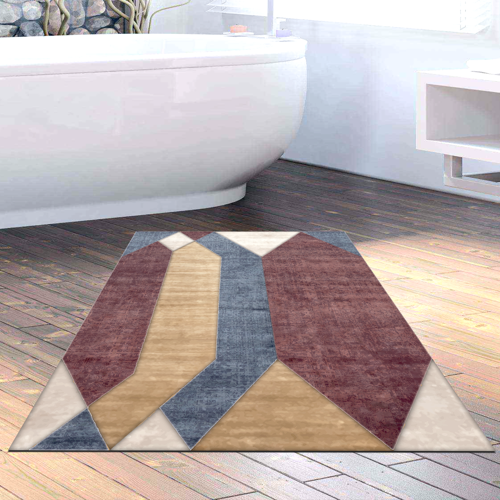 Kaymaz Taban Djt Banyo Halısı Star Pamuk Modern S6506 Renkli