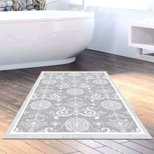 Kaymaz Taban Djt Banyo Halısı Star Pamuk Modern 1861M Gri