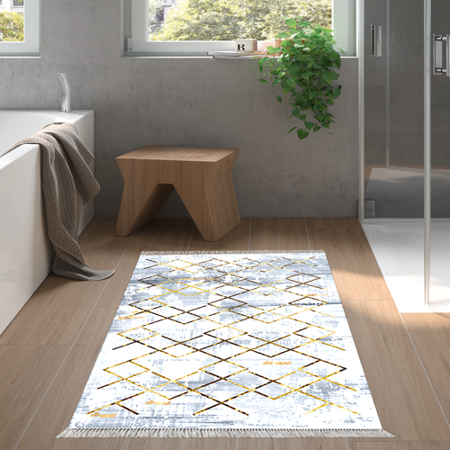 Kaymaz Taban Djt Banyo Halısı Trend Saçaklı Modern M5026 Kahve