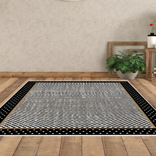 Kaymaz Taban Djt Salon Halısı Star Pamuk Modern 604M Siyah