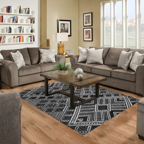 Kaymaz Taban Djt Salon Halısı Trend Modern 2029 Siyah