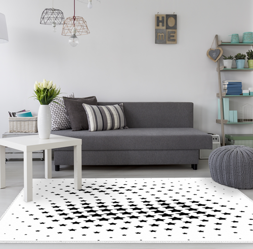 Kaymaz Taban Djt Salon Halısı Trend Modern 723 Siyah