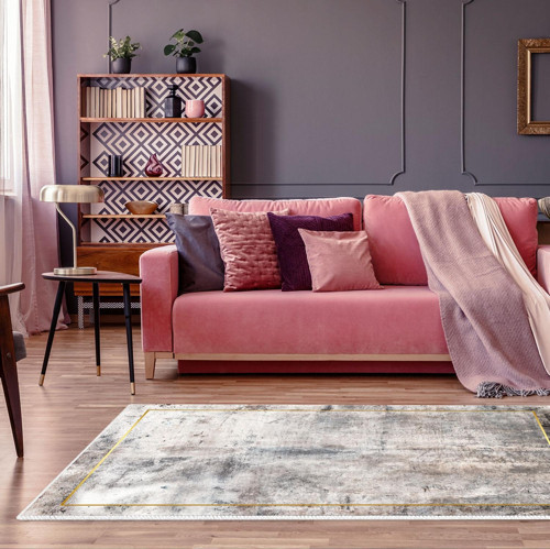 Kaymaz Taban Djt Salon Halısı Trend Modern M12271 Hardal