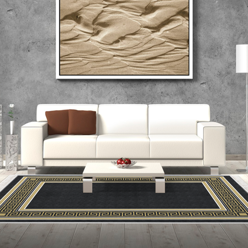 Kaymaz Taban Djt Salon Halısı Trend Saçaklı Modern M5140 Siyah