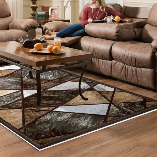 Kaymaz Taban Djt Salon Halısı Yıldız Deri Modern 1716 Gri Kahve