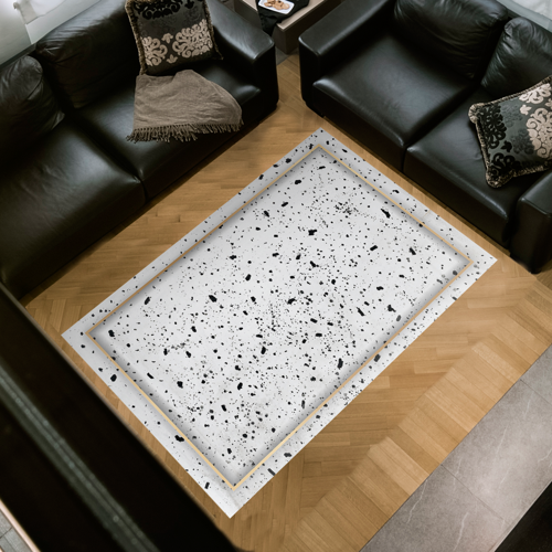 Kaymaz Taban Djt Salon Halısı Yıldız Deri Modern M12366 Krem