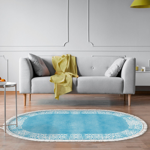 Kaymaz Taban Djt Salon Halısı Trend Saçaklı Oval Modern 1460