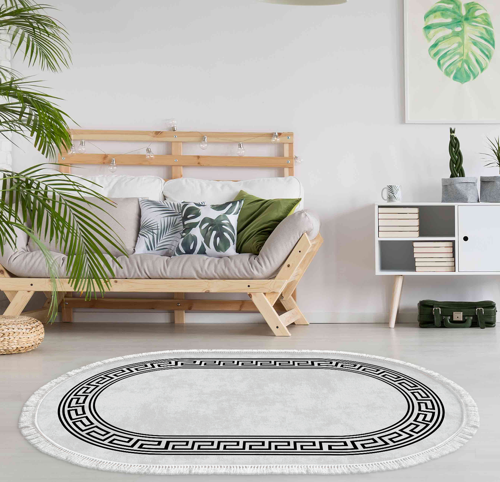Kaymaz Taban Djt Salon Halısı Trend Saçaklı Oval Modern 626M