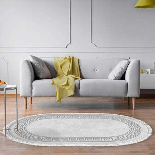 Kaymaz Taban Djt Salon Halısı Trend Saçaklı Oval Modern 626M