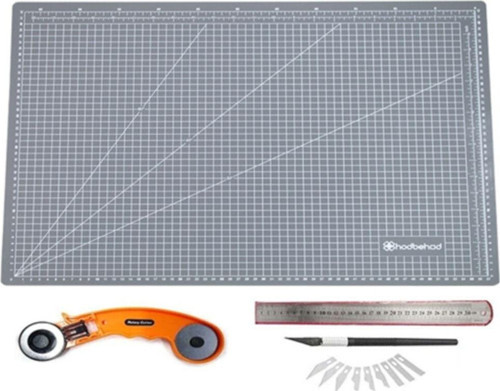A2 Gri Renk 60X45Cm Çift Taraflı Kesim Altlığı Hobi Cutting Mat Set