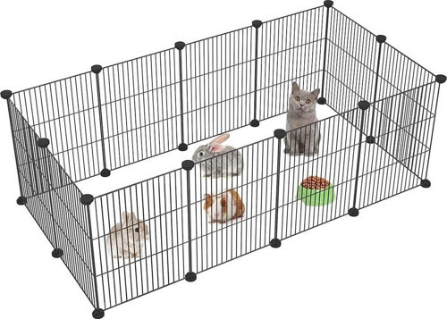 Evcil Küçük Hayvan Kedi Köpek Kuş Evi Kafesi Oyun Parkı Portatif Taşınabilir Metal Tel 12 Panel
