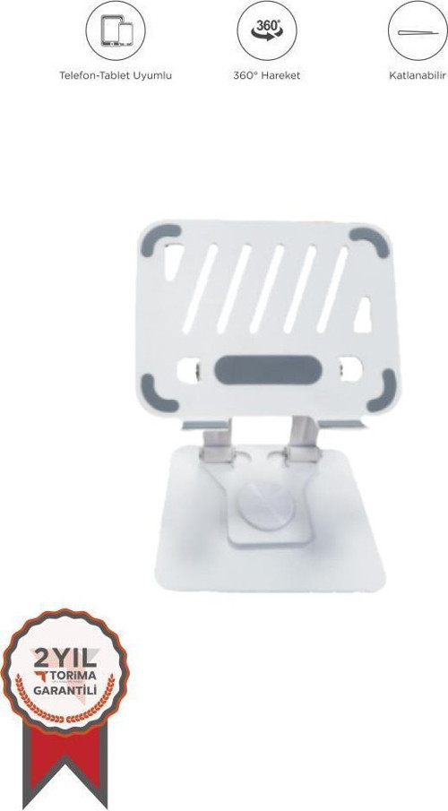 JX-045 Beyaz Katlanabilir Masaüstü Telefon Ve Tablet Standı Tablet / Telefon Tutucu