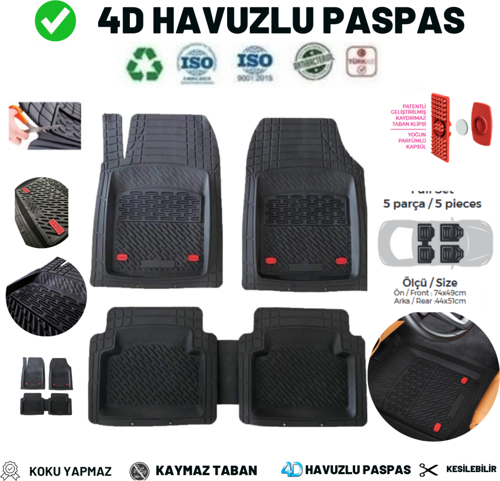 Opel Astra H HB 2006 HAVUZLU ÜNIVERSAL MAXİ PASPAS SİYAH