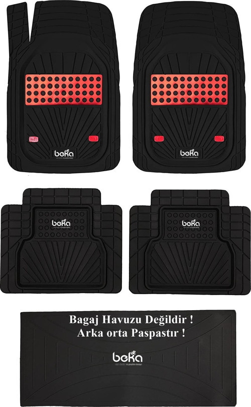 Skoda Super B 2022 UYUMLU HAVUZLU ÜNIVERSAL YENİ NESİL PLUS PASPAS SİYAH - KIRMIZI