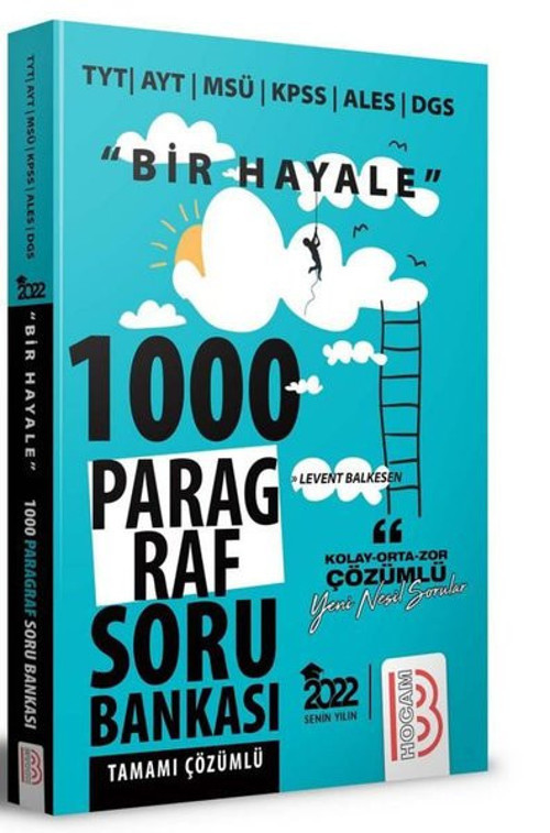 2022 Bir Hayale Serisi Tüm Sınavlar İçin Paragraf Tamamı Çözümlü Soru Bankası