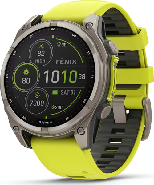 Garmin Fenix 8 - 47 mm Solar Sapphire Titanyum Amp Sarı/Grafit Silikon Kayışlı